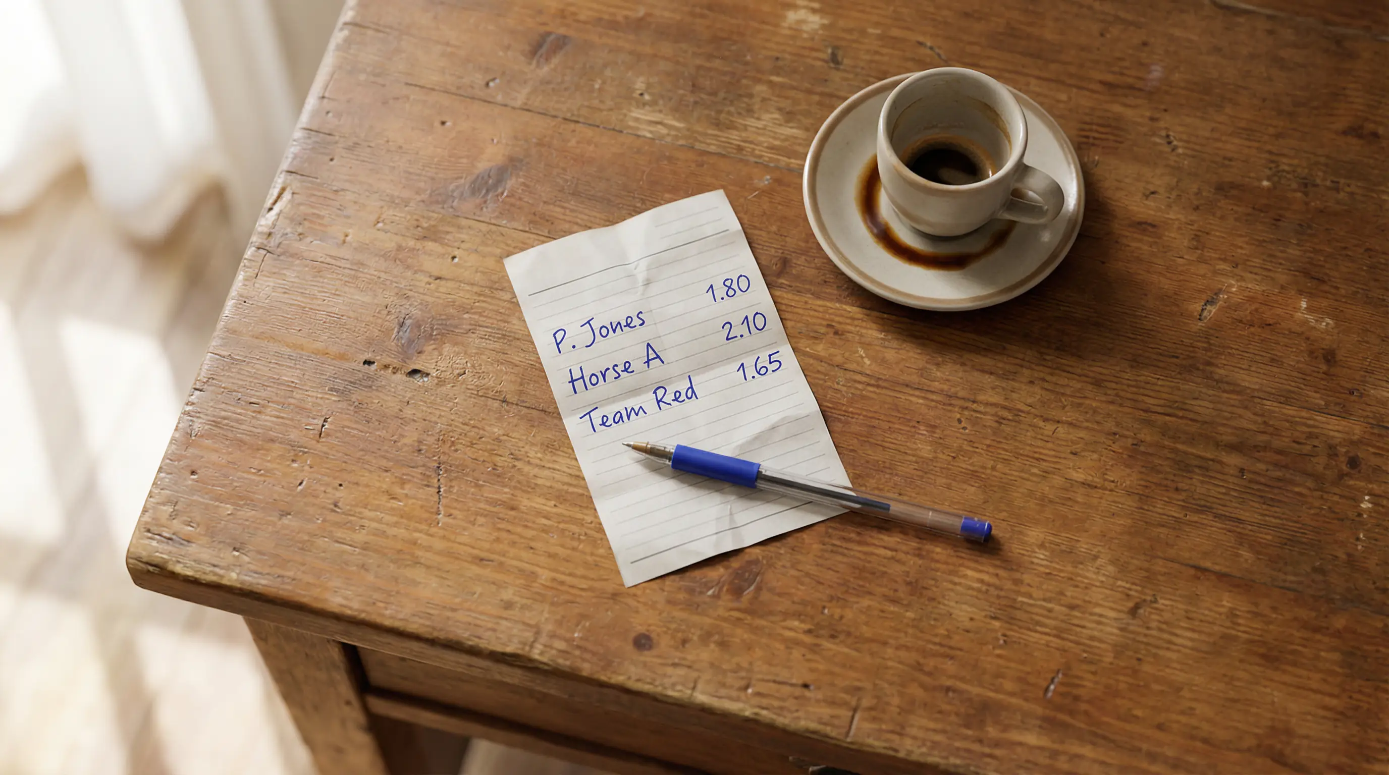 Apuestas combinadas de fútbol: bolígrafo sobre un boleto de apuestas