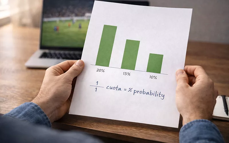 Cómo leer las cuotas de fútbol: probabilidad implícita y margen de la casa