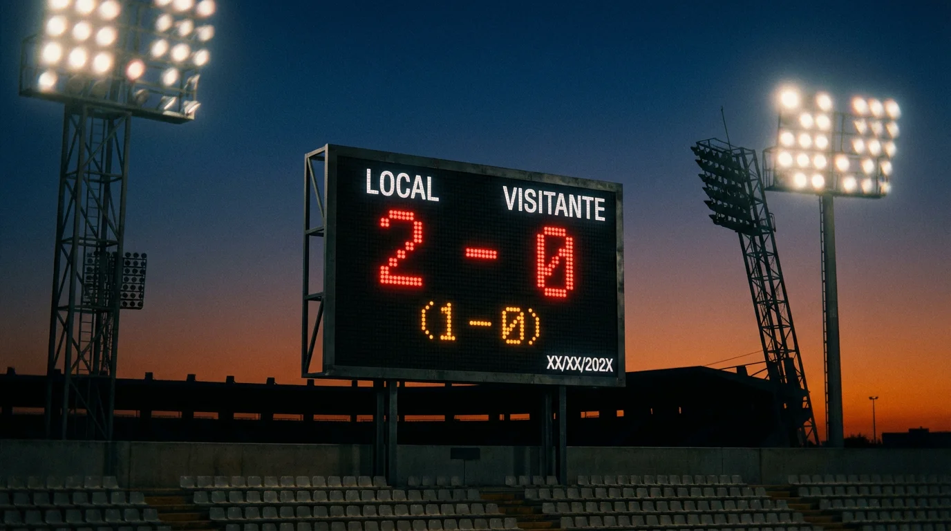 Hándicap europeo en fútbol: marcador de estadio mostrando resultado ajustado